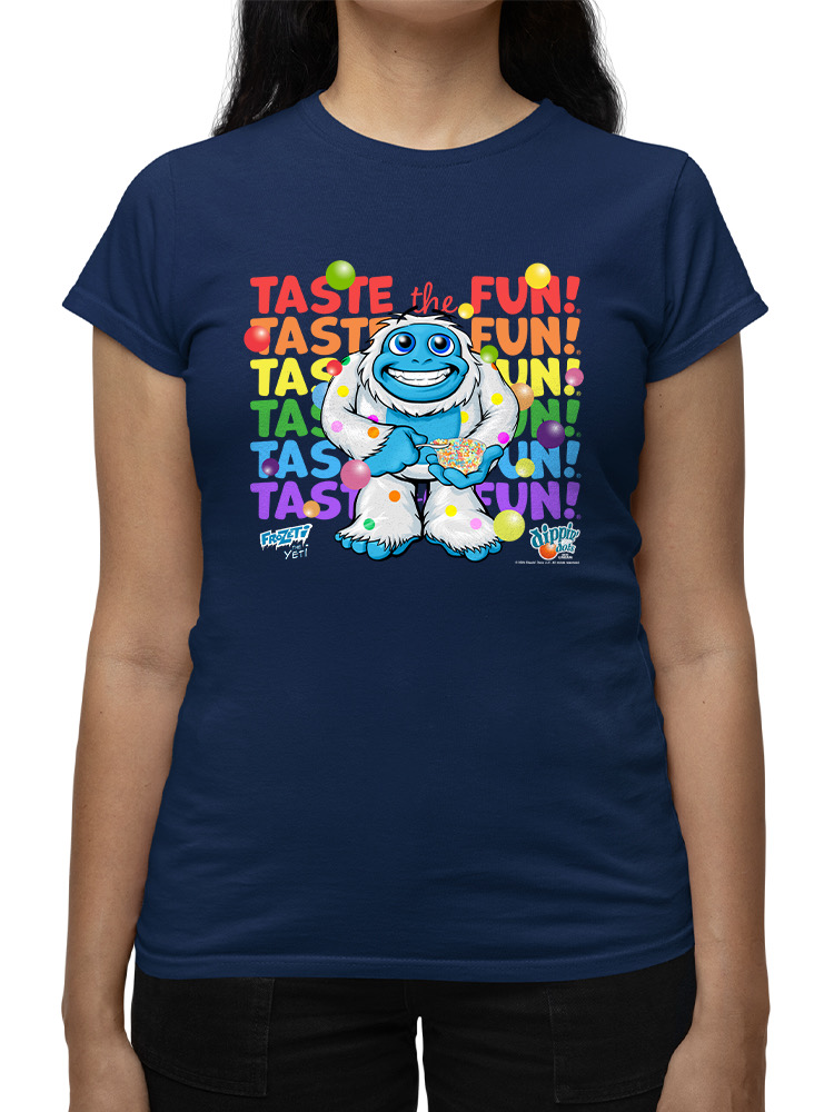 Frozeti the Yeti - Taste the Fun Dippin' Dots Graphic Women's T-shirt - Picture 13 of 20