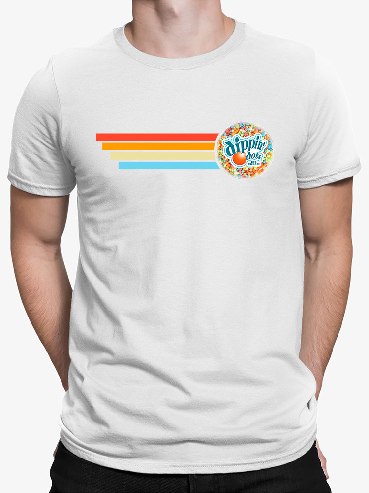 Retro Dippin' Dots Ice Cream Stripes - Cool Summer Graphic Men's T-shirt - Picture 25 of 28