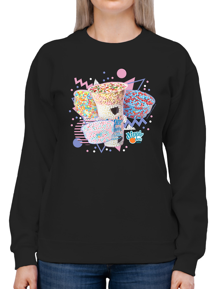 Retro Dippin’ Dots Delight - Colorido Helado Gráfico Sudadera para Mujer - Imagen 8 de 22
