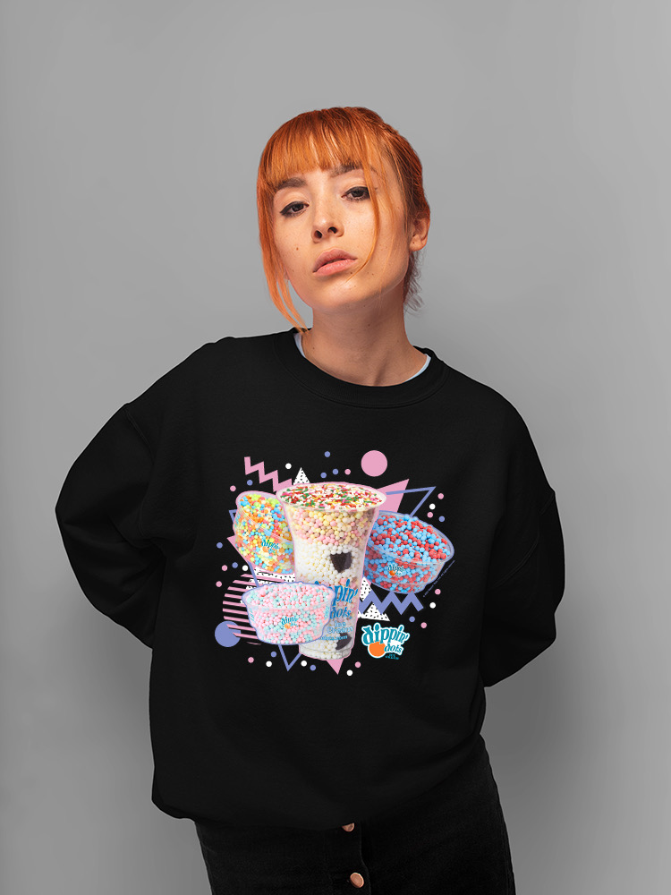 Retro Dippin’ Dots Delight - Colorido Helado Gráfico Sudadera para Mujer - Imagen 9 de 22