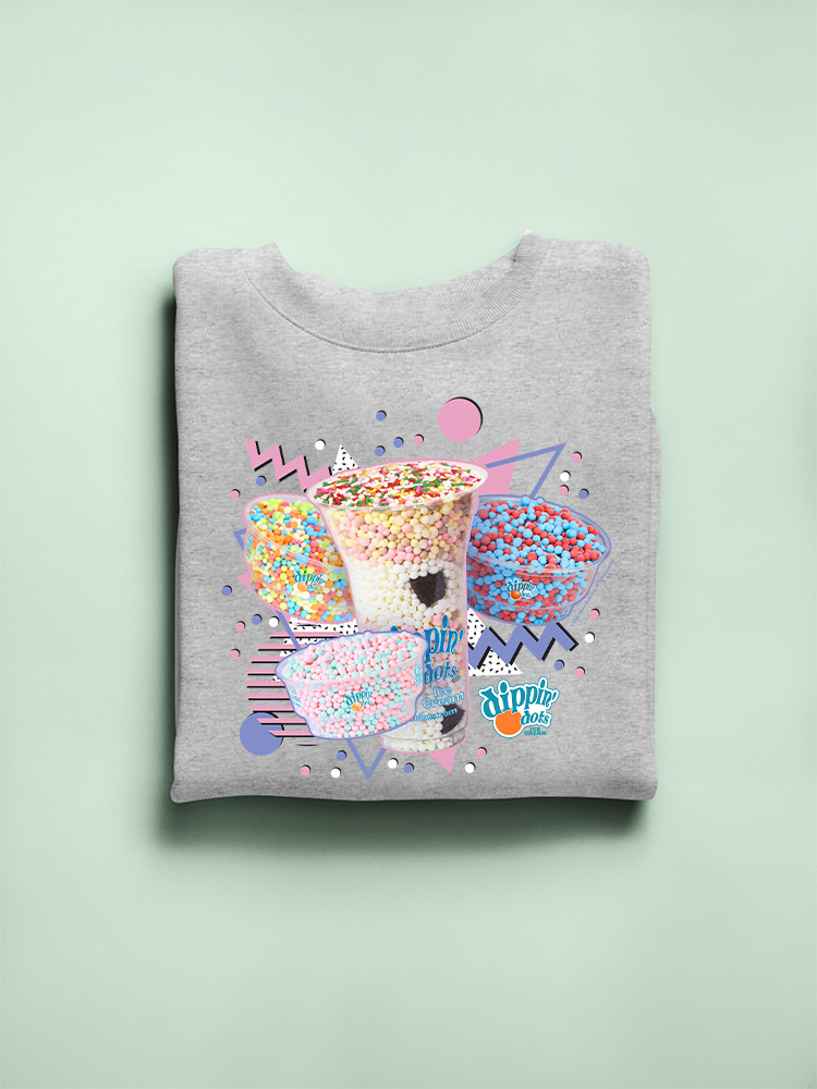 Retro Dippin’ Dots Delight - Colorido Helado Gráfico Sudadera para Mujer - Imagen 7 de 22