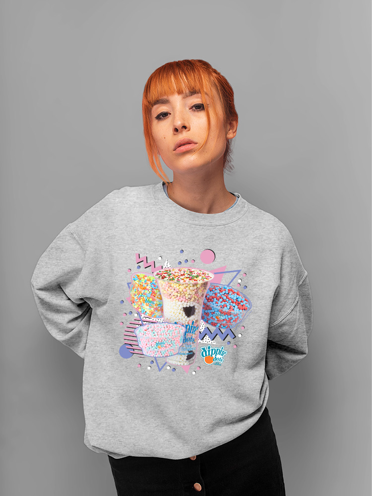Retro Dippin’ Dots Delight - Colorido Helado Gráfico Sudadera para Mujer - Imagen 6 de 22