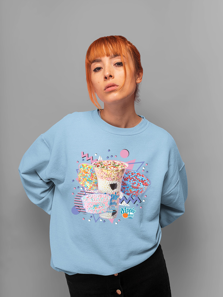 Retro Dippin’ Dots Delight - Colorido Helado Gráfico Sudadera para Mujer - Imagen 15 de 22