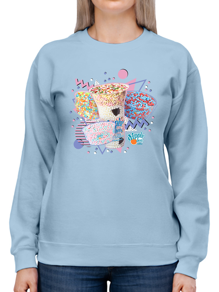Retro Dippin’ Dots Delight - Colorido Helado Gráfico Sudadera para Mujer - Imagen 14 de 22