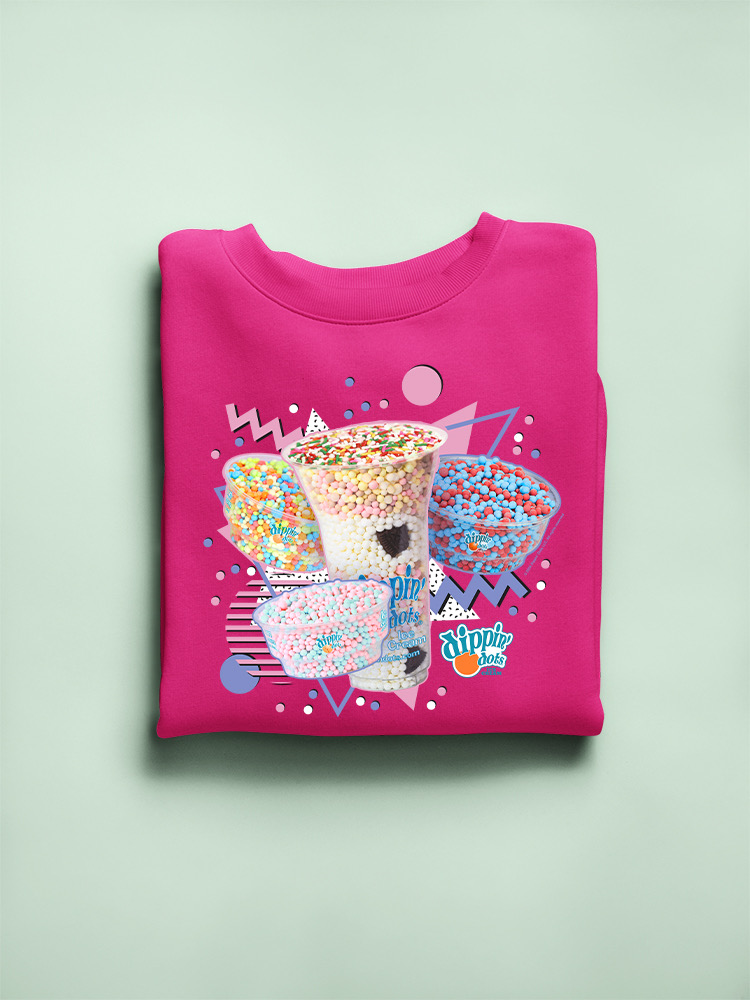 Retro Dippin’ Dots Delight - Colorido Helado Gráfico Sudadera para Mujer - Imagen 13 de 22