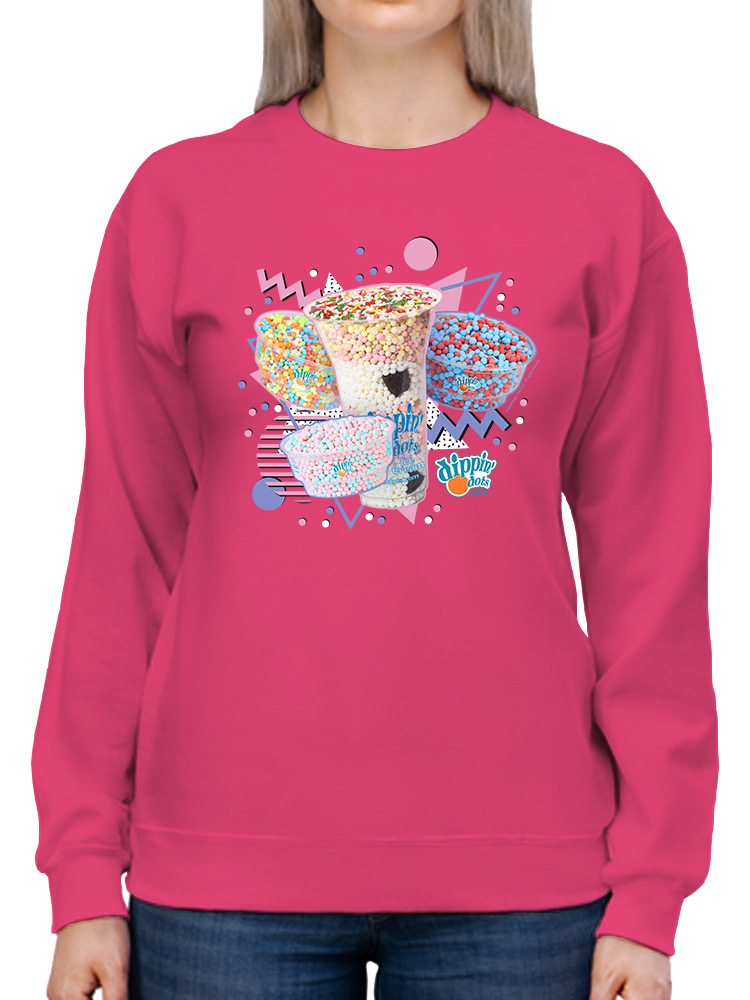 Retro Dippin’ Dots Delight - Colorido Helado Gráfico Sudadera para Mujer - Imagen 11 de 22