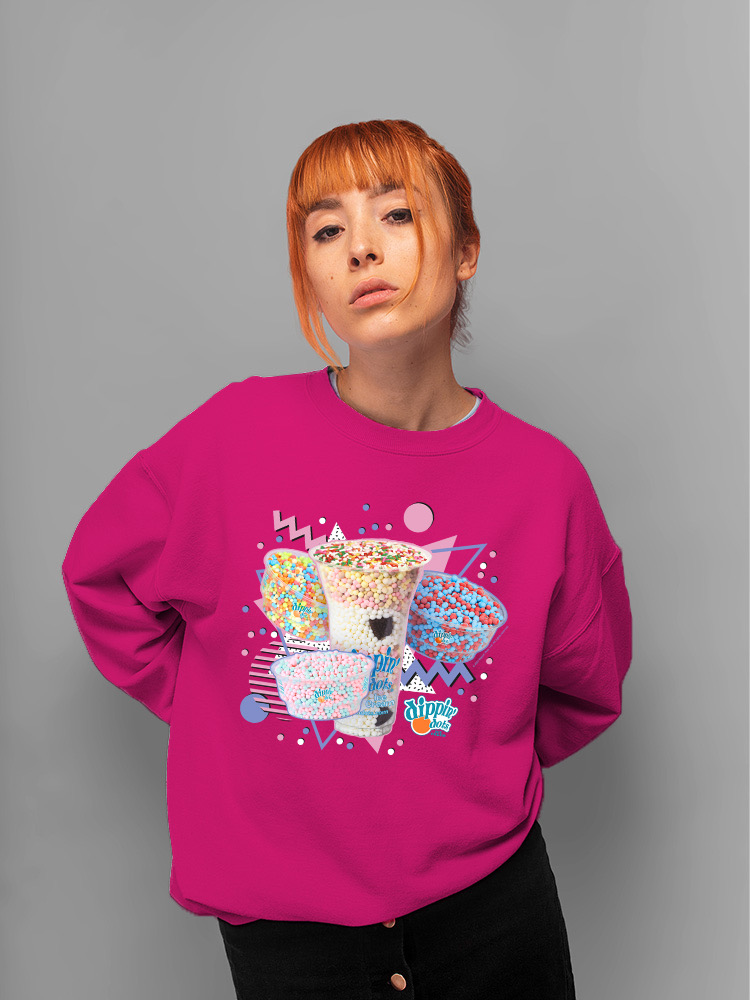 Retro Dippin’ Dots Delight - Colorido Helado Gráfico Sudadera para Mujer - Imagen 12 de 22