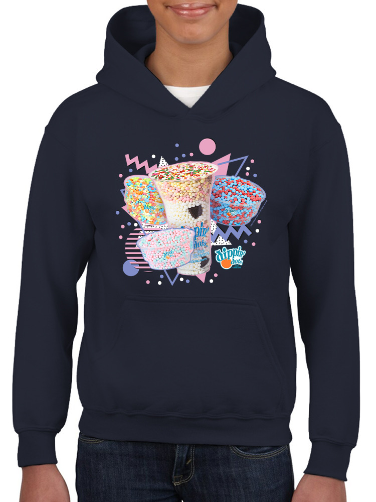 Retro Dippin’ Dots Delight - Bunter Eiscreme Leckerli Jugend Hoodie - Bild 14 von 19