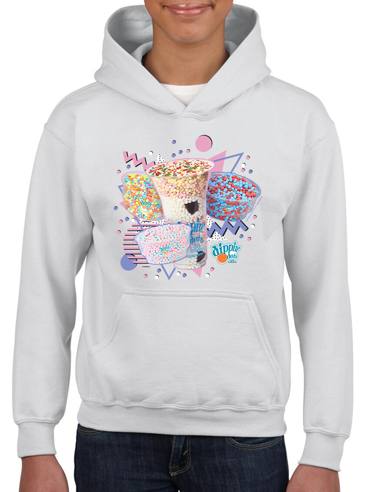 Retro Dippin’ Dots Delight - Bunter Eiscreme Leckerli Jugend Hoodie - Bild 17 von 19