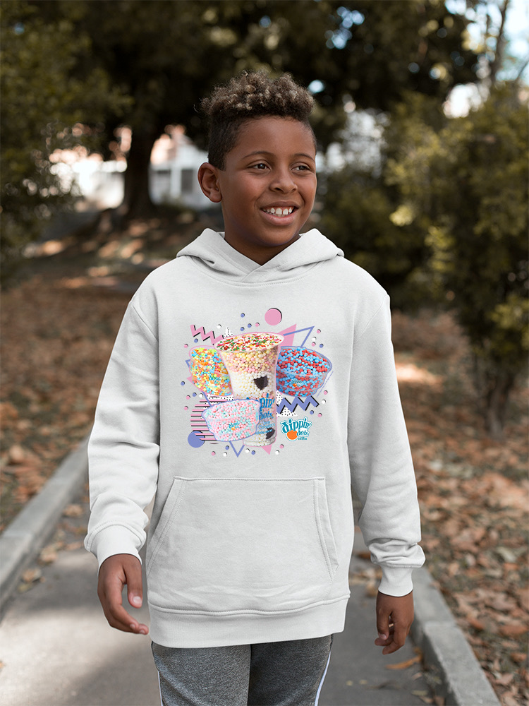 Retro Dippin’ Dots Delight - Bunter Eiscreme Leckerli Jugend Hoodie - Bild 18 von 19