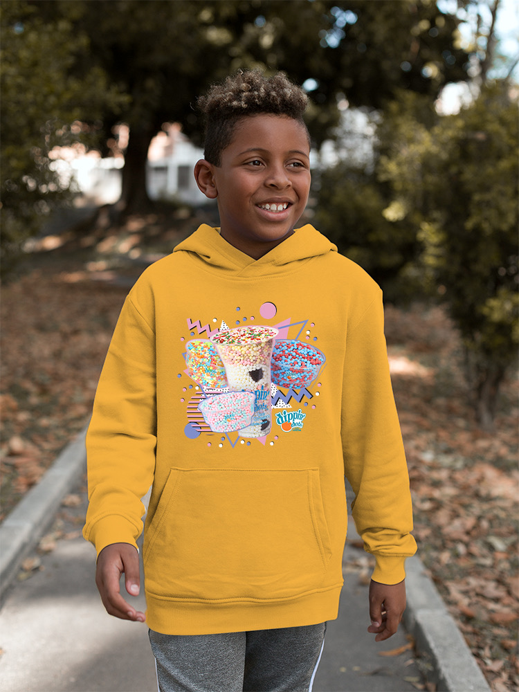 Retro Dippin’ Dots Delight - Bunter Eiscreme Leckerli Jugend Hoodie - Bild 12 von 19