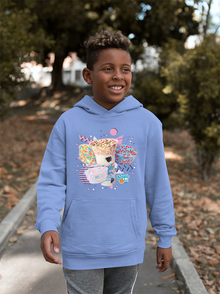 Retro Dippin’ Dots Delight - Bunter Eiscreme Leckerli Jugend Hoodie - Bild 9 von 19