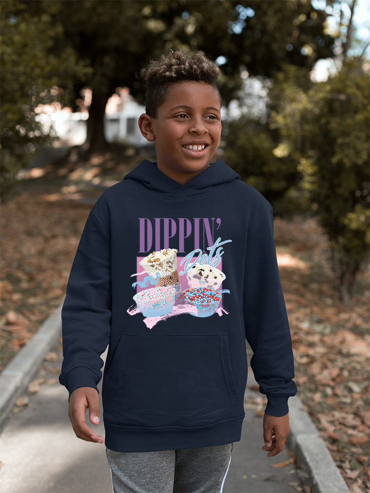 Dippin’ Dots Ice Cream Delight - Sudadera con capucha retro con gráfico pastel para jóvenes - Imagen 15 de 19