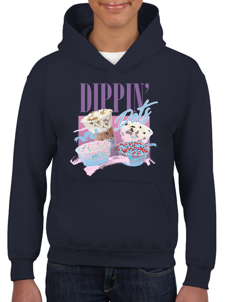 Dippin’ Dots Ice Cream Delight - Sudadera con capucha retro con gráfico pastel para jóvenes - Imagen 14 de 19