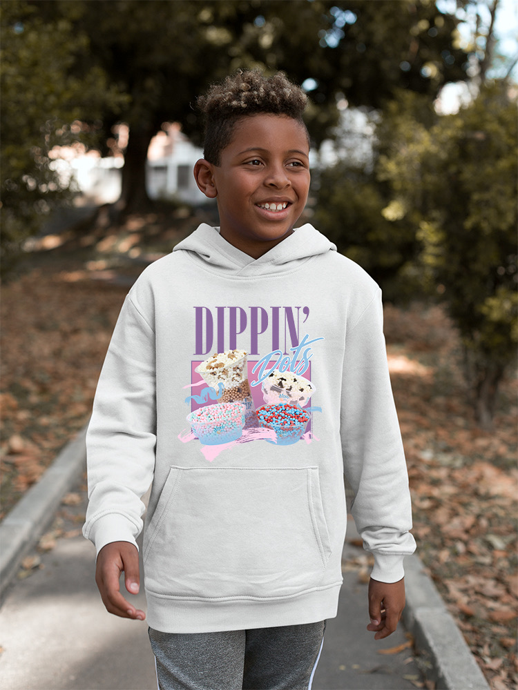 Dippin’ Dots Ice Cream Delight - Sudadera con capucha retro con gráfico pastel para jóvenes - Imagen 18 de 19