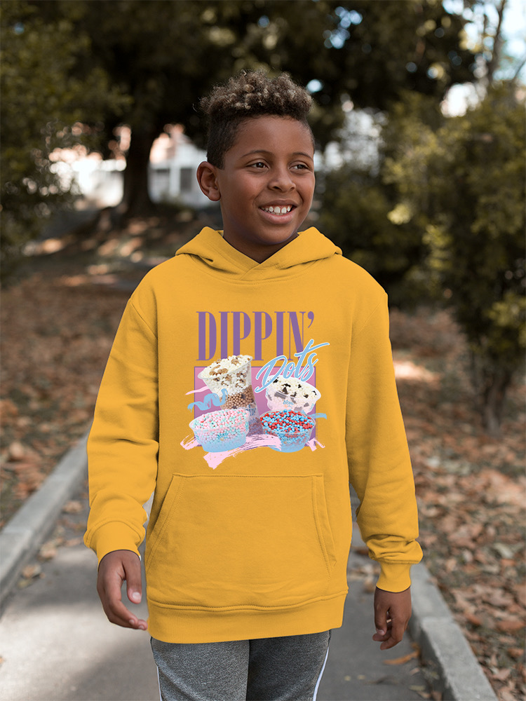 Dippin’ Dots Ice Cream Delight - Sudadera con capucha retro con gráfico pastel para jóvenes - Imagen 12 de 19