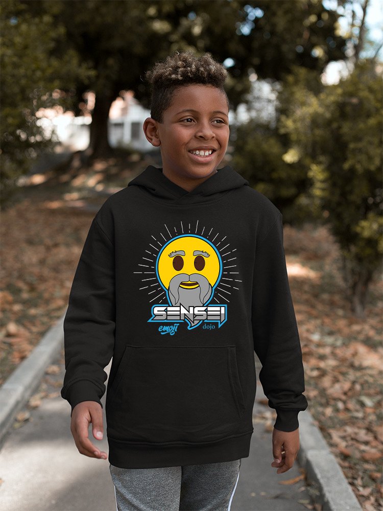 Offiziell lizenzierter Emoji Sensei Dojo - Wise Master Retro Grafik Jugend Hoodie - Bild 6 von 20