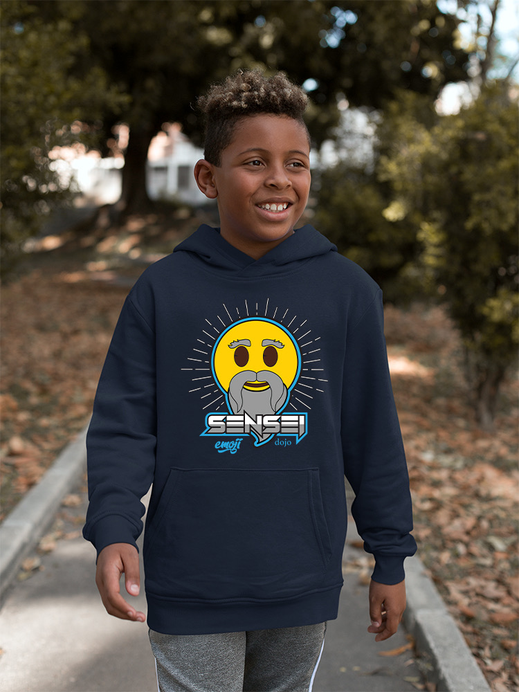Offiziell lizenzierter Emoji Sensei Dojo - Wise Master Retro Grafik Jugend Hoodie - Bild 14 von 20