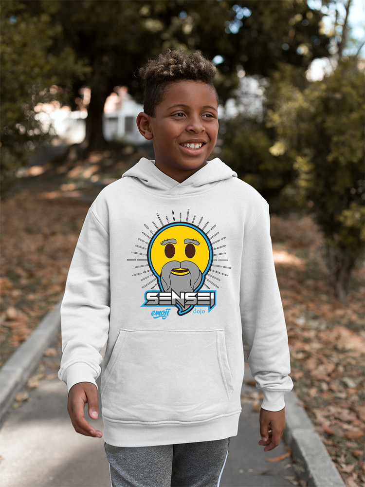 Offiziell lizenzierter Emoji Sensei Dojo - Wise Master Retro Grafik Jugend Hoodie - Bild 18 von 20