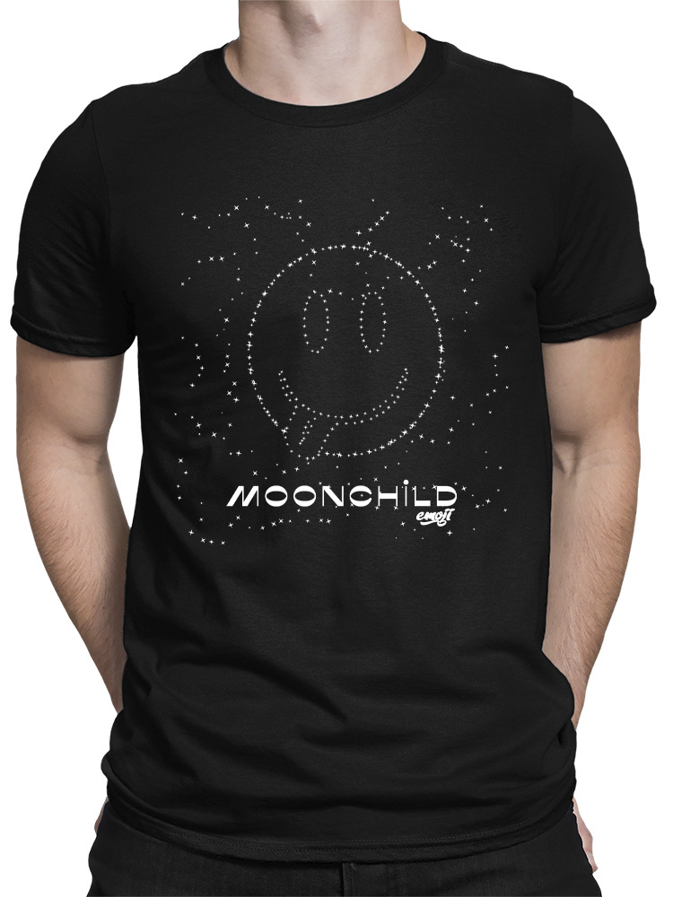 Moonchild Emoji - Cosmic Smiley Starry Night Men's T-shirt - Picture 5 of 20