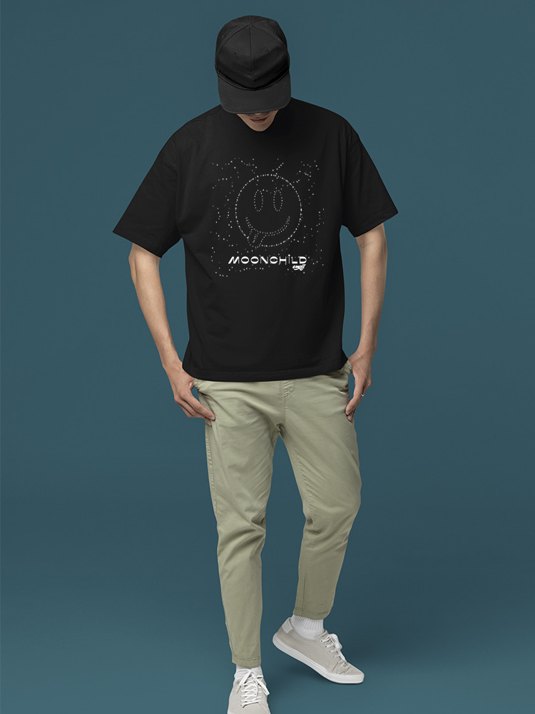 Moonchild Emoji - Cosmic Smiley Starry Night Men's T-shirt - Picture 6 of 20