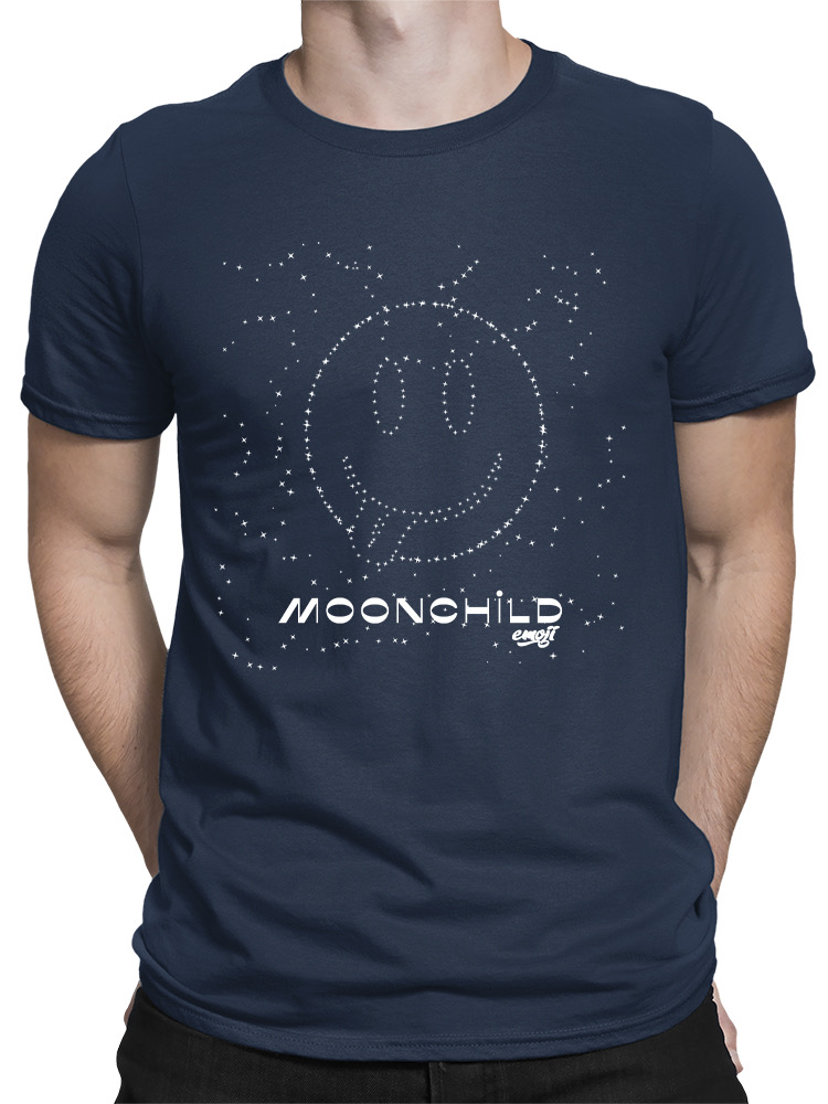 Moonchild Emoji - Cosmic Smiley Starry Night Men's T-shirt - Picture 9 of 20