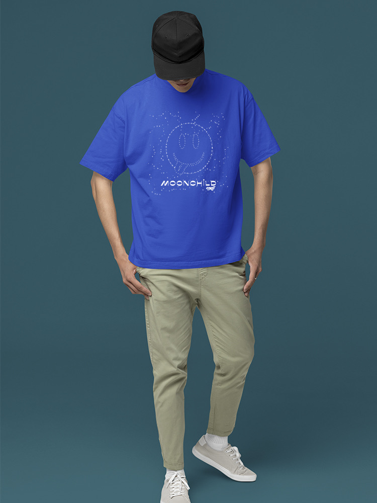 Moonchild Emoji - Cosmic Smiley Starry Night Men's T-shirt - Picture 18 of 20