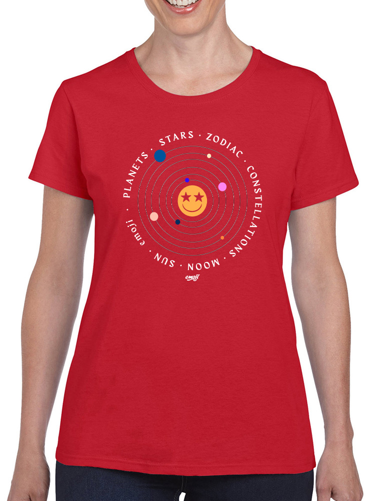 Galactic Smiley - Cosmic Orbit Emoji Grafik Damen T-Shirt - Bild 17 von 20