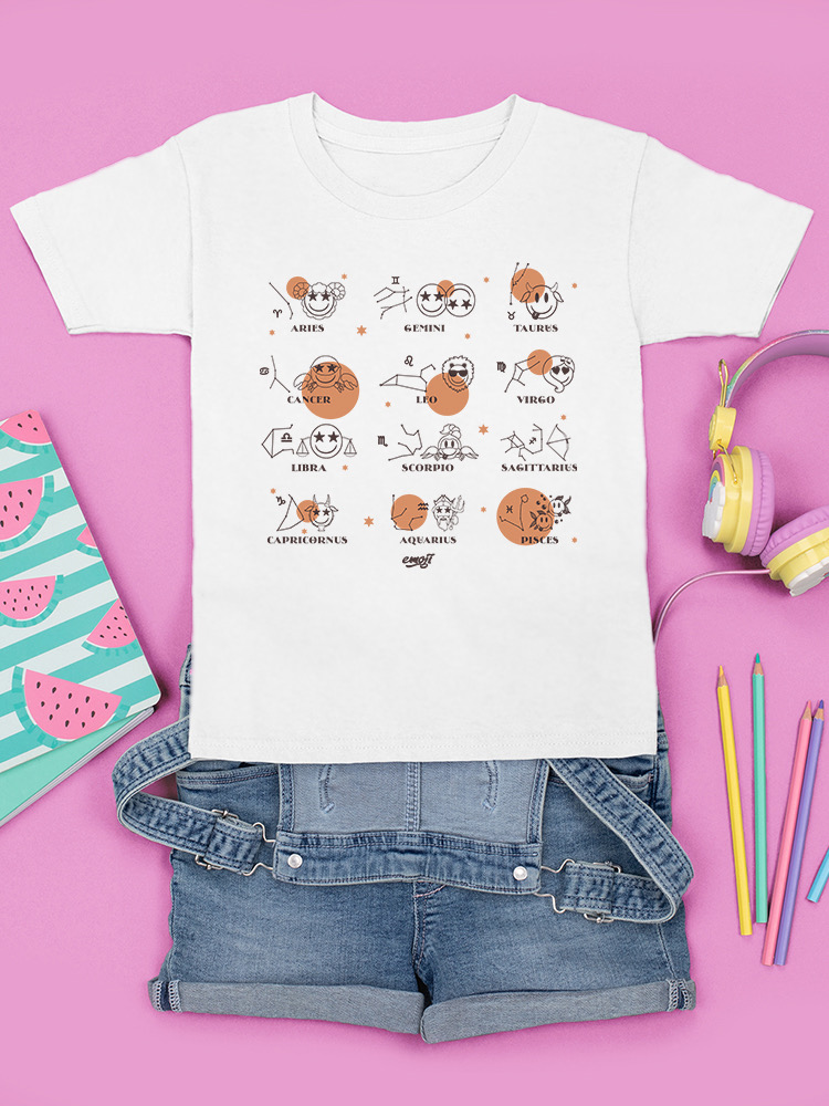 Celestial Zodiac Emoji - Astrology Horoscope Constellation Youth's T-shirt - Picture 19 of 20