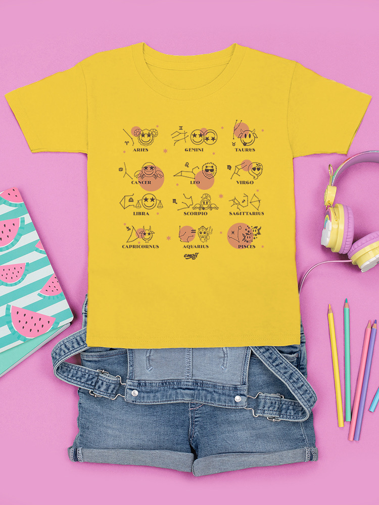 Celestial Zodiac Emoji - Astrology Horoscope Constellation Youth's T-shirt - Picture 11 of 20
