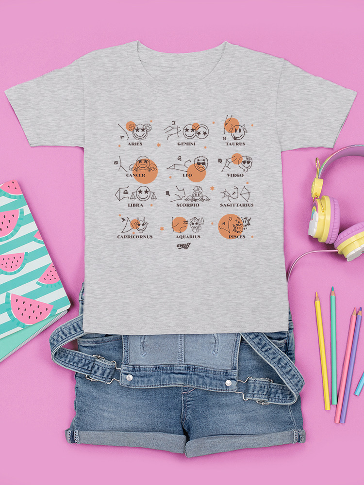 Celestial Zodiac Emoji - Astrology Horoscope Constellation Youth's T-shirt - Picture 7 of 20