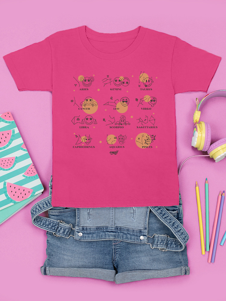 Celestial Zodiac Emoji - Astrology Horoscope Constellation Youth's T-shirt - Picture 15 of 20