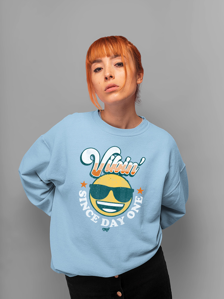 Vibin’ Since Day One - Cooles Retro Emoji Smiley Grafik Damen Sweatshirt - Bild 22 von 28