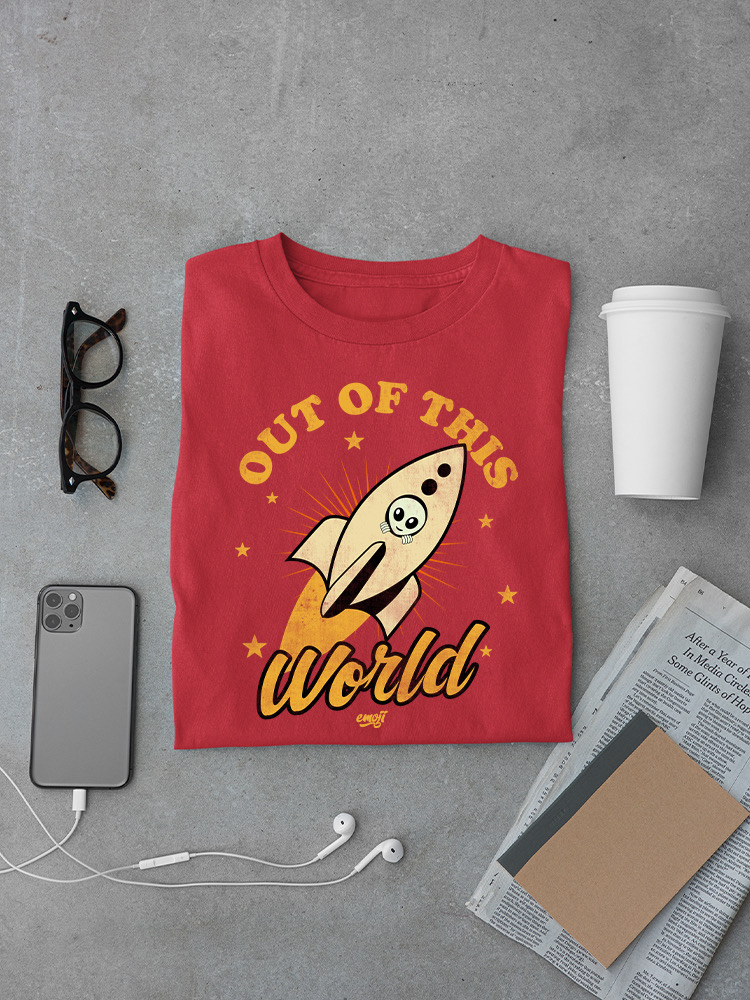 Out of This World - Alien Emoji Rocket Adventure Graphic Men's T-shirt - Picture 15 of 24