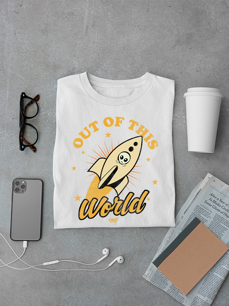 Out of This World - Alien Emoji Rocket Adventure Graphic Men's T-shirt - Picture 23 of 24
