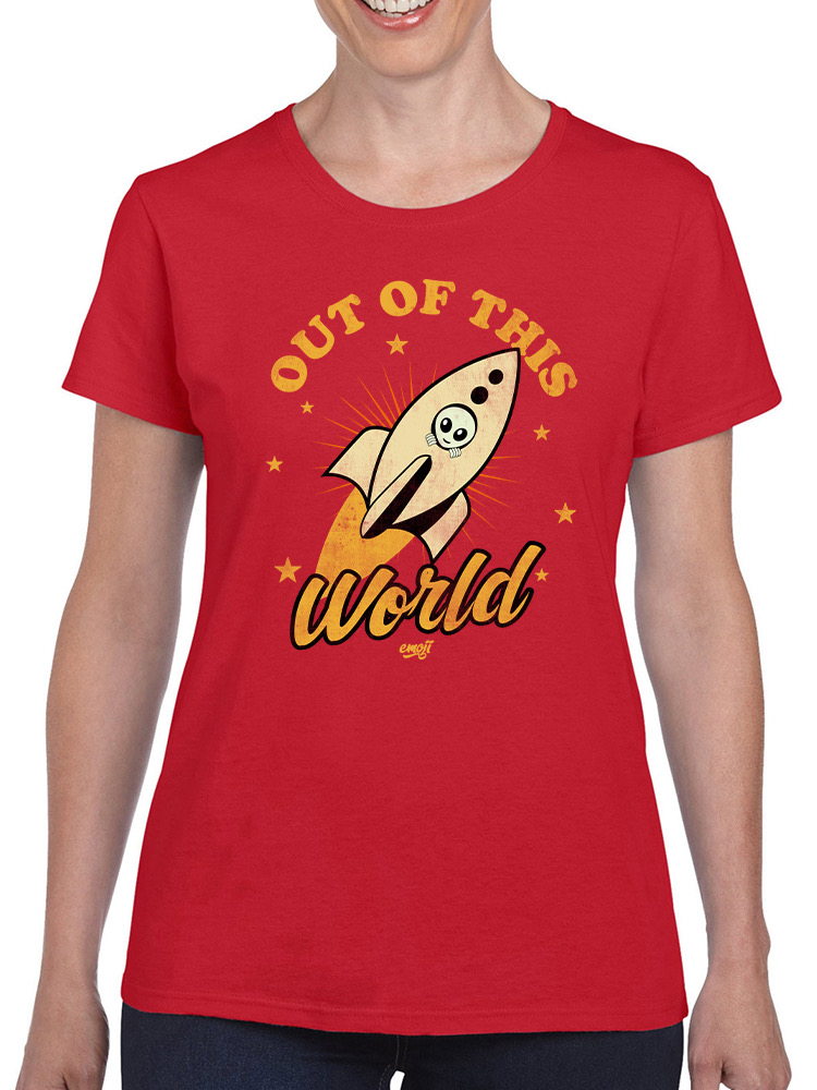 Out of This World - Alien Emoji Rocket Adventure Grafik Damen T-Shirt - Bild 21 von 28