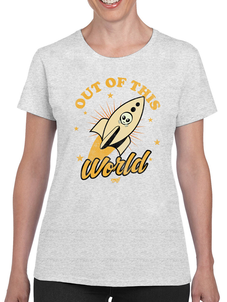 Out of This World - Alien Emoji Rocket Adventure Grafik Damen T-Shirt - Bild 5 von 28