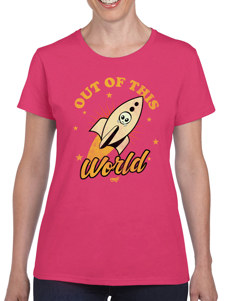 Out of This World - Alien Emoji Rocket Adventure Grafik Damen T-Shirt - Bild 13 von 28