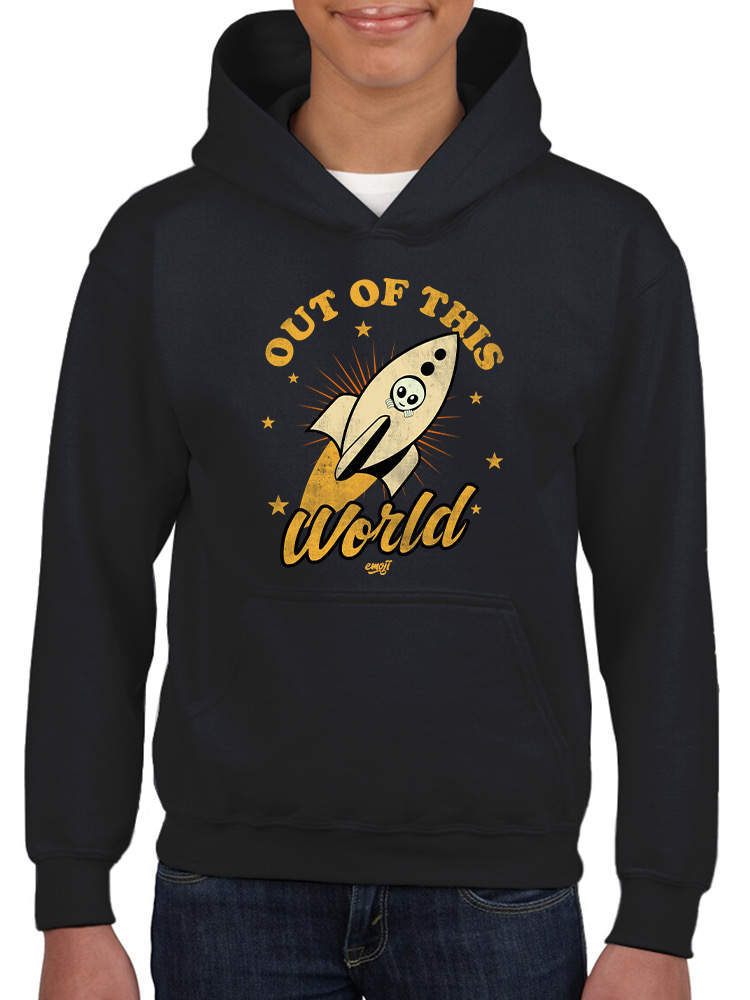 Out of This World - Felpa con cappuccio Alien Emoji Rocket Adventure grafica per ragazzi - Foto 5 di 24