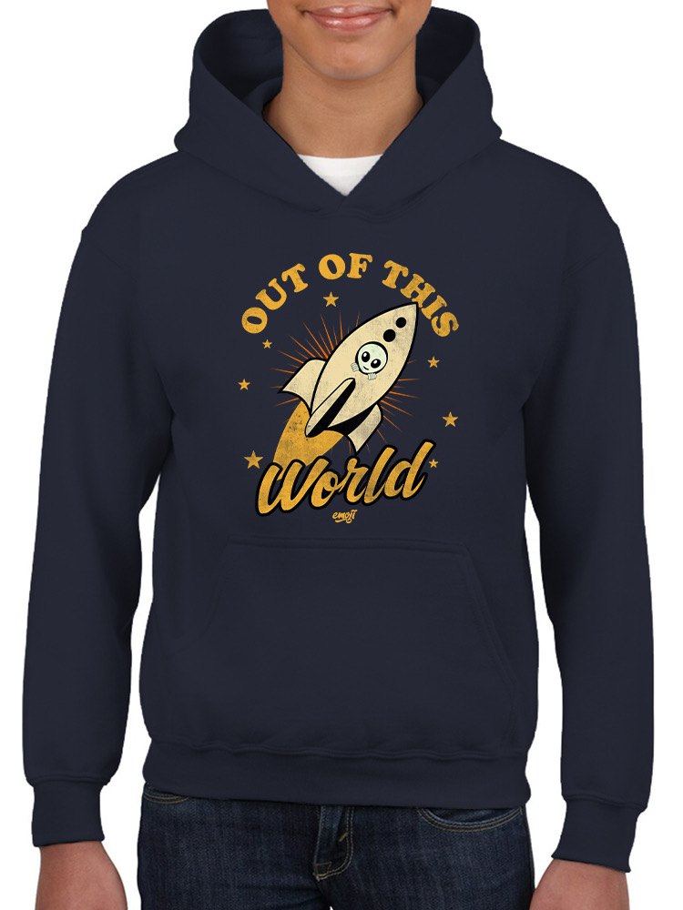 Out of This World - Felpa con cappuccio Alien Emoji Rocket Adventure grafica per ragazzi - Foto 17 di 24