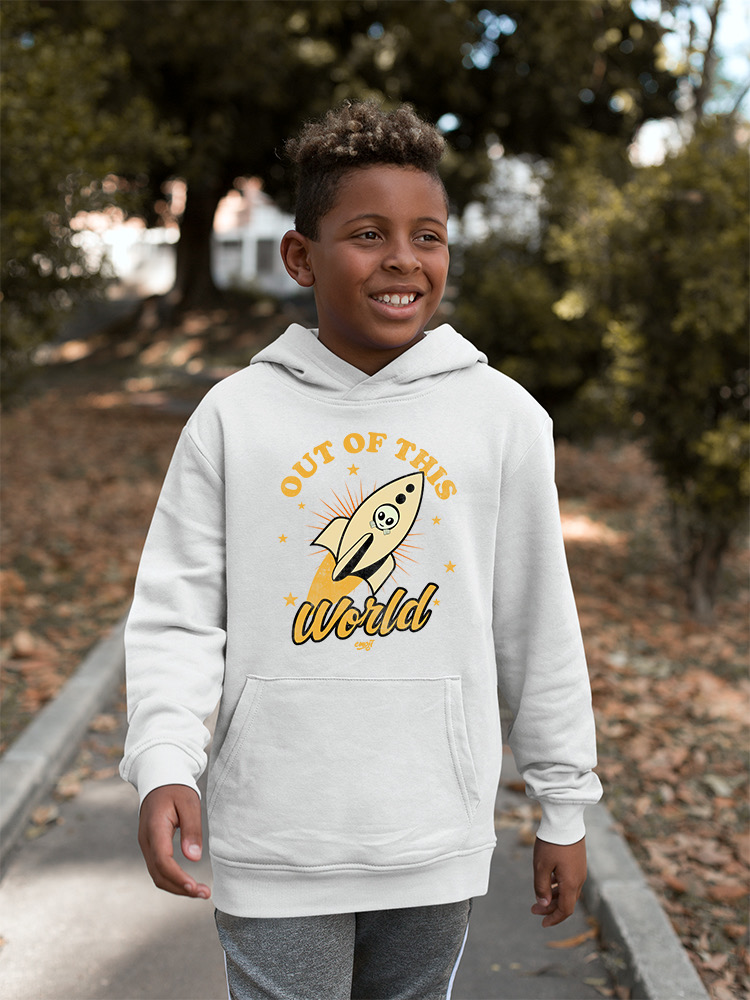 Out of This World - Felpa con cappuccio Alien Emoji Rocket Adventure grafica per ragazzi - Foto 22 di 24