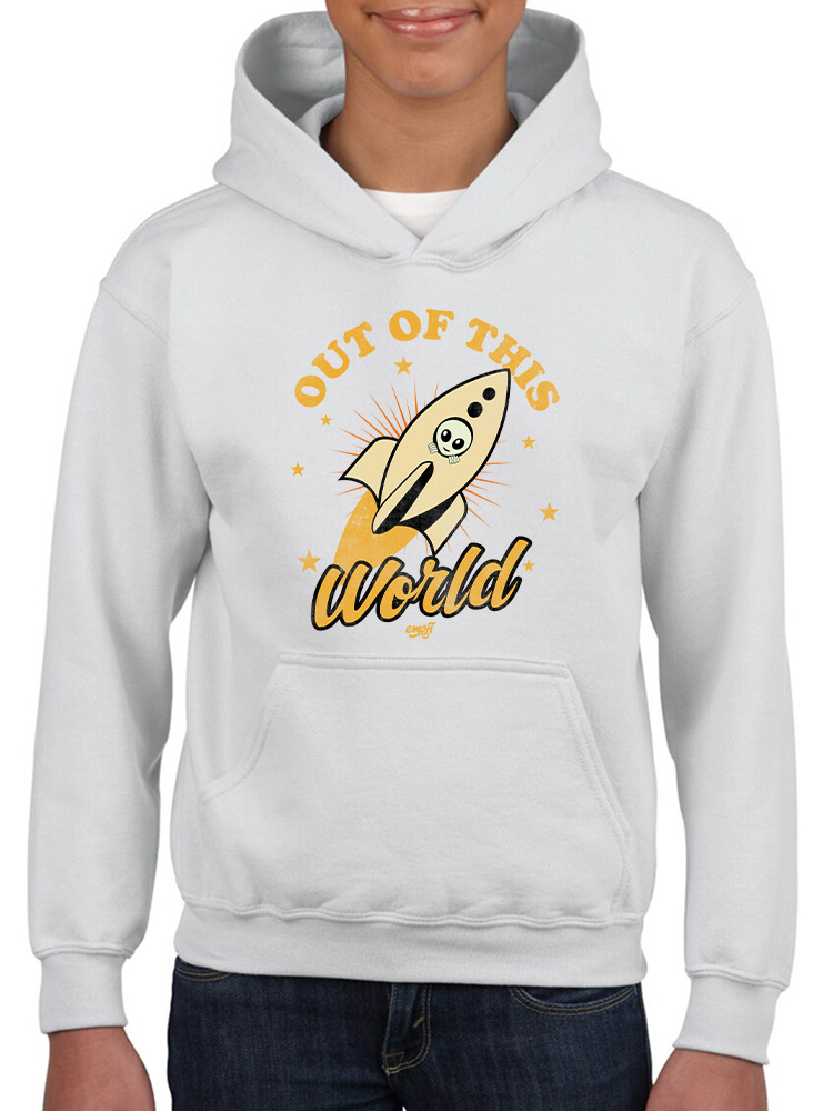 Out of This World - Felpa con cappuccio Alien Emoji Rocket Adventure grafica per ragazzi - Foto 21 di 24