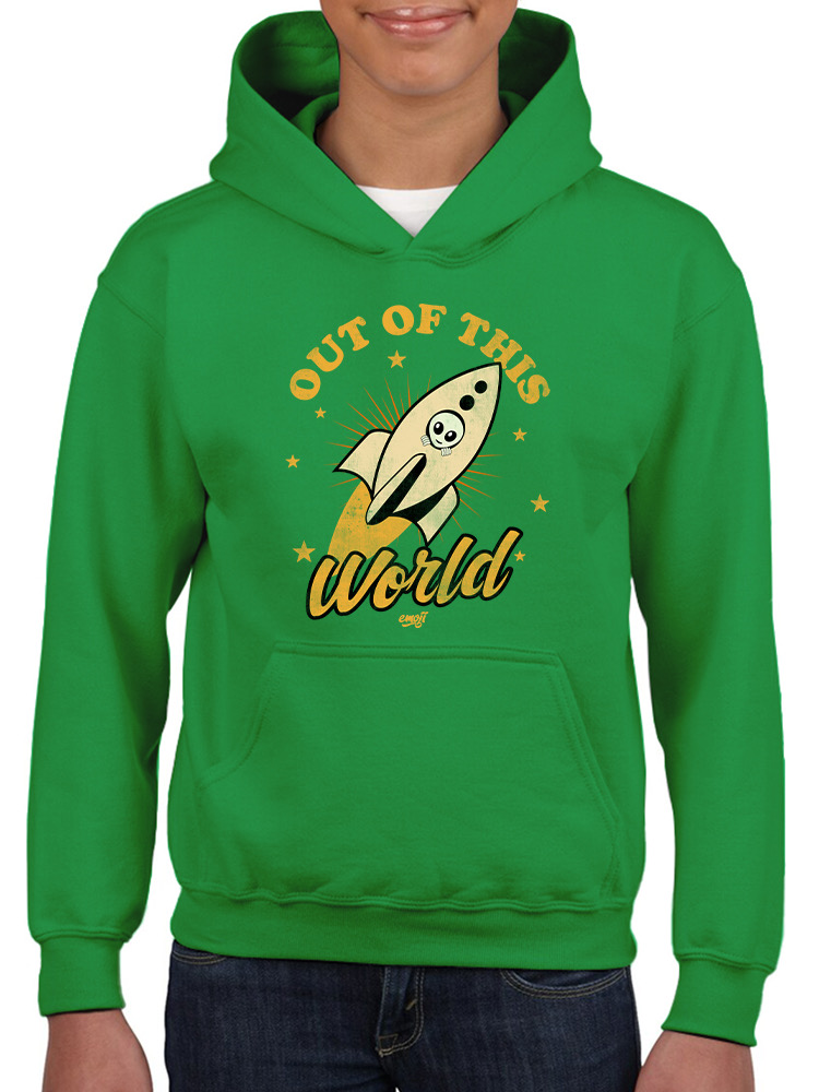 Out of This World - Felpa con cappuccio Alien Emoji Rocket Adventure grafica per ragazzi - Foto 13 di 24