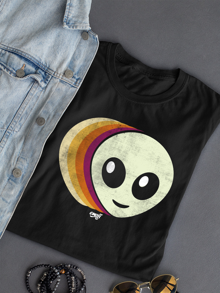 Offiziell lizenziertes Emoji Alien Vibes - Retro Galaktische Grafik Damen T-Shirt - Bild 7 von 20