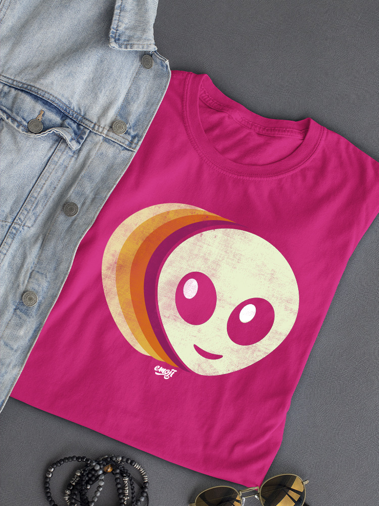 Offiziell lizenziertes Emoji Alien Vibes - Retro Galaktische Grafik Damen T-Shirt - Bild 11 von 20