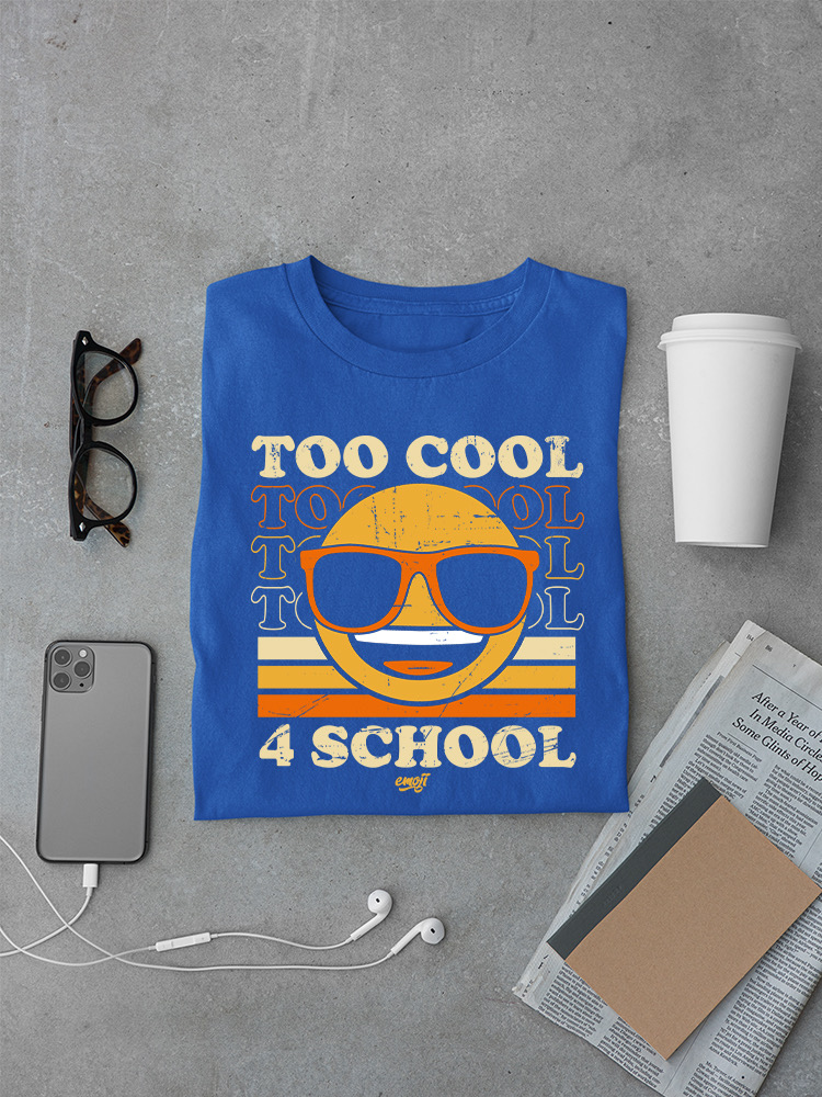 Too Cool 4 School - Retro Emoji Sonnenbrille Grafik Herren T-Shirt - Bild 15 von 16