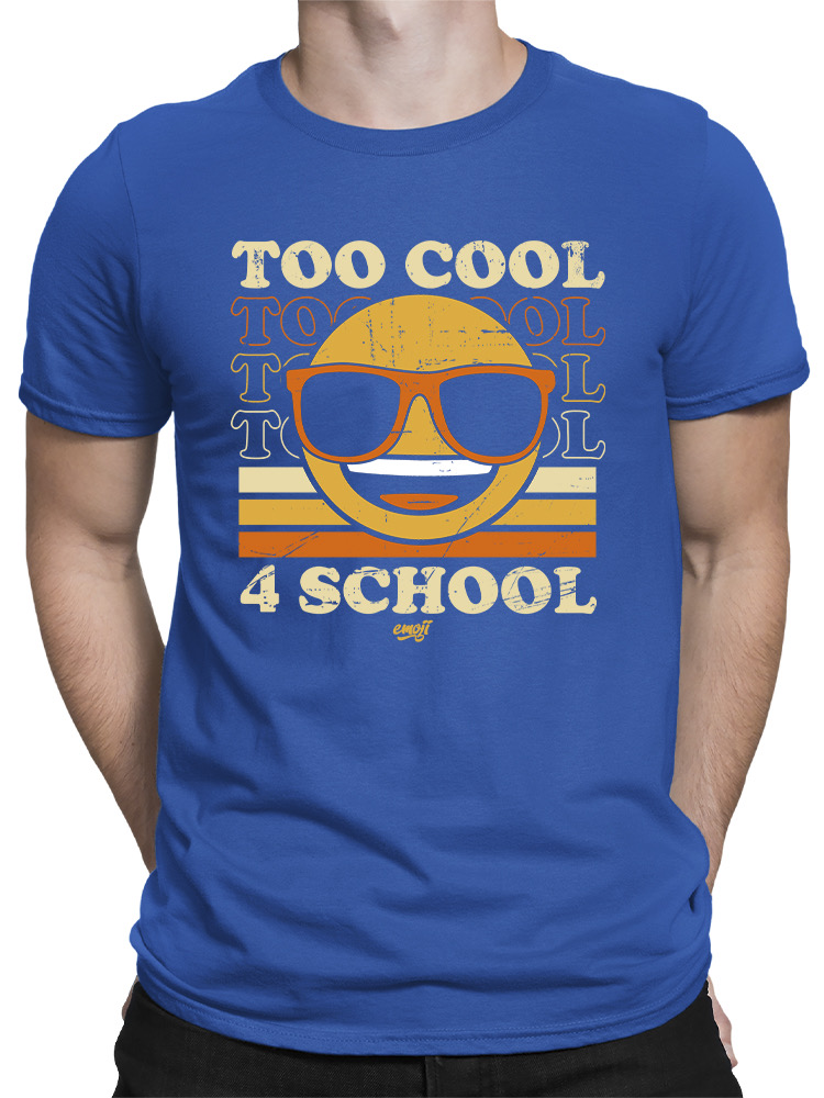 Too Cool 4 School - Retro Emoji Sonnenbrille Grafik Herren T-Shirt - Bild 13 von 16