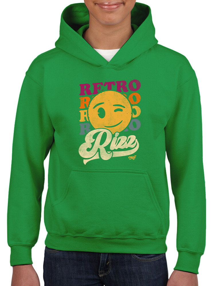 Retro Rizz - Vintage Winking Emoji Graphic Youth's Hoodie - Bild 13 von 20