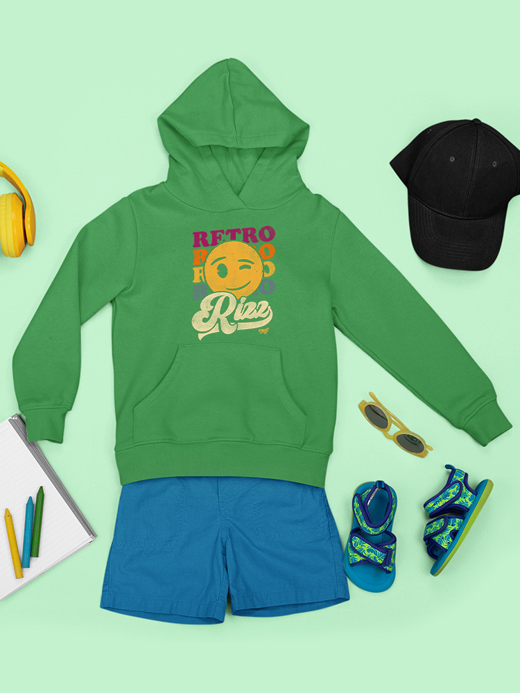 Retro Rizz - Vintage Winking Emoji Graphic Youth's Hoodie - Bild 15 von 20