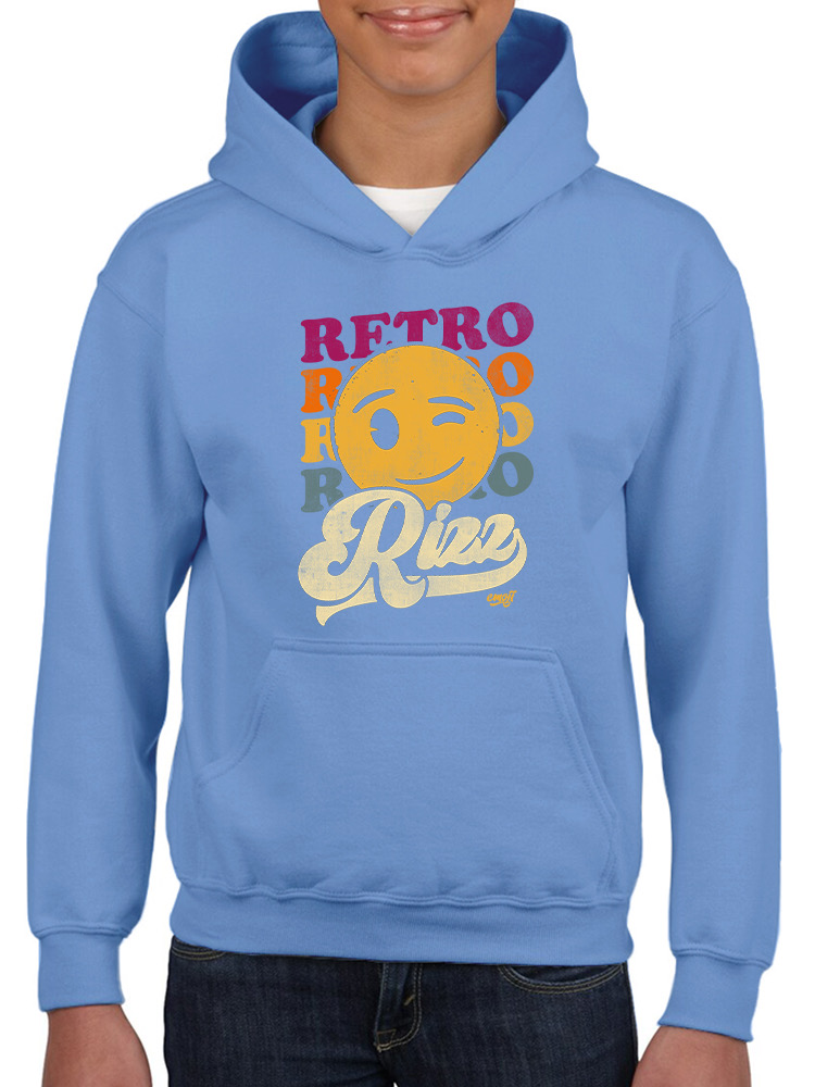 Retro Rizz - Vintage Winking Emoji Graphic Youth's Hoodie - Bild 9 von 20